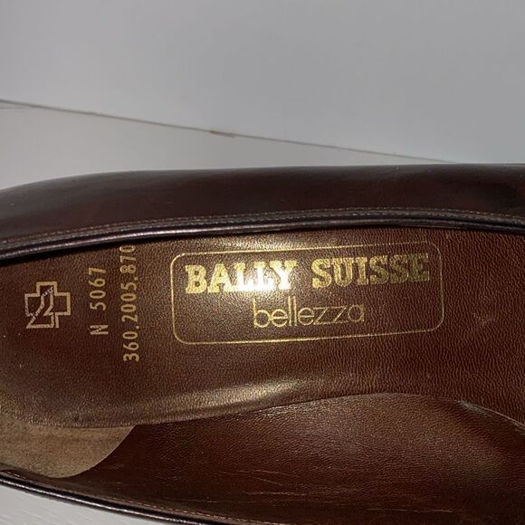 Bally Suisse Bellezza Brown Luxury Leather Snake Print Design Point Toe Pumps - Picture 11 of 17